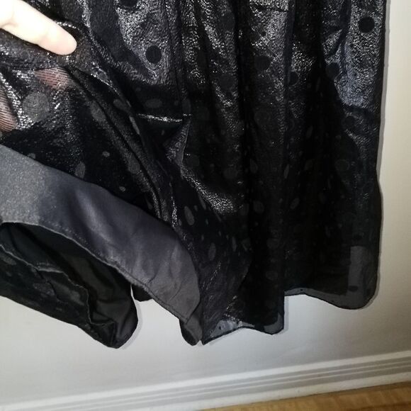 Vintage HOLT RENFREW 80 English Black Velvet & Silky Dots Cocktail Dress Medium - Picture 6 of 15